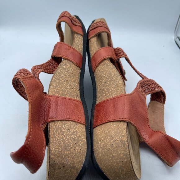 TAOS TRULIE Terracotta Braided Leather Sandals Adjustable Strap Size 6.5 EU 37 | - Picture 5 of 10